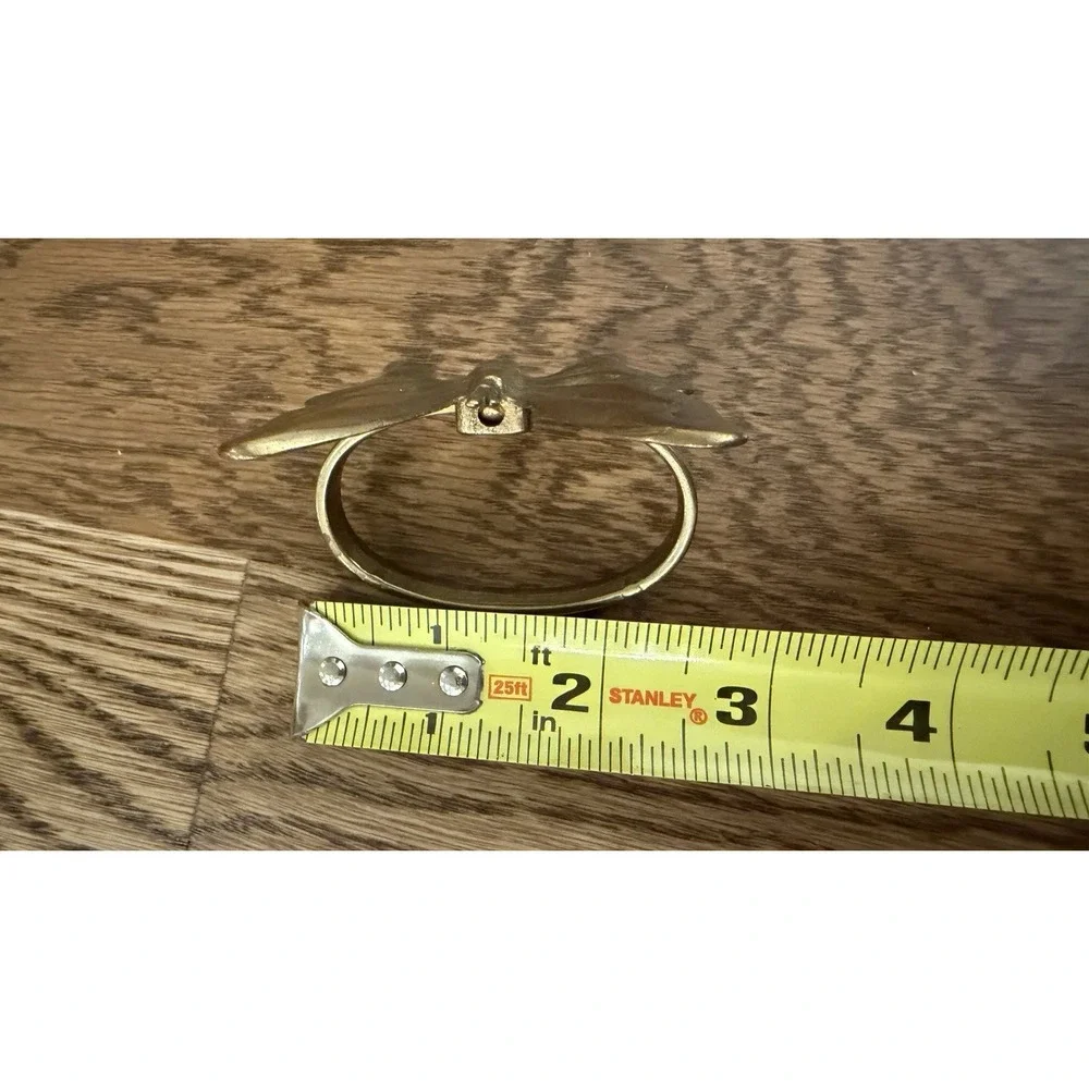 Set Of 2 Vintage Solid Brass Butterfly Napkin Holders Spring